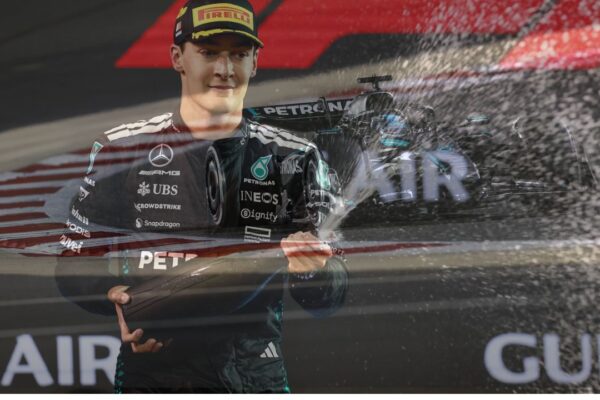 George Russell in second podium in baku gp