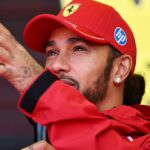 Ferrari Formula 1 car of Lewis Hamilton on track at Circuit of The Americas