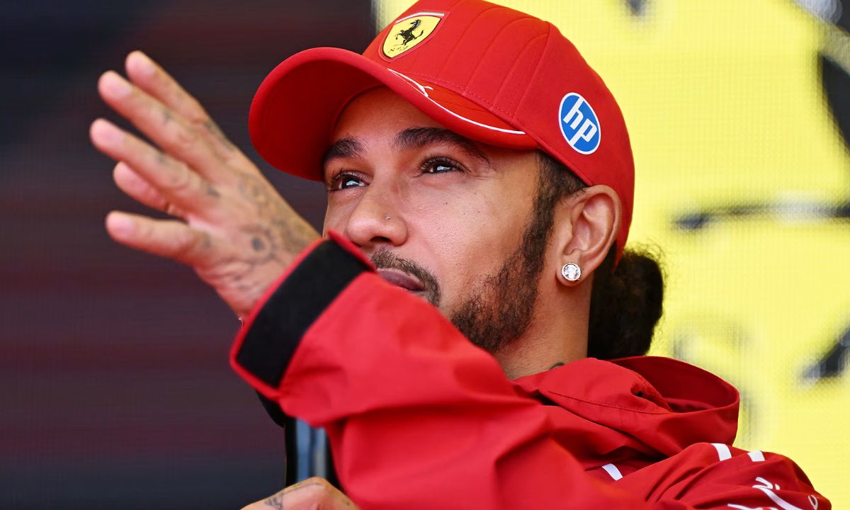 Ferrari Formula 1 car of Lewis Hamilton on track at Circuit of The Americas