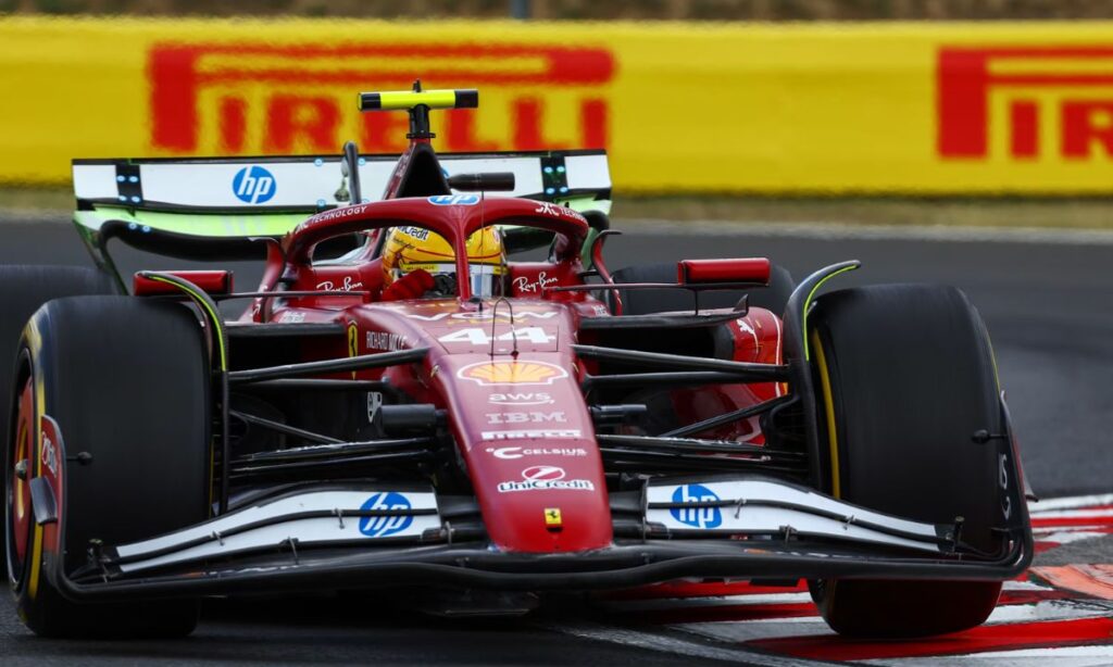 Ferrari Formula 1 car of Lewis Hamilton on track at Circuit of The Americas