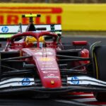 Ferrari Formula 1 car of Lewis Hamilton on track at Circuit of The Americas